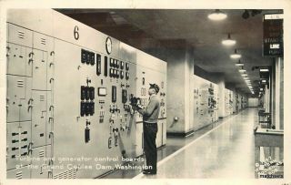 1940s Grand Coulee Dam Washington Turbin Generator Rppc Real Photo 11443