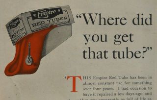 1919 Red Tubes Empire Rubber & Tire Co.  G & B Gas Pump Springfield Ma Trenton Nj