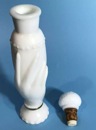 Vintage Avon Milk Glass Hand Vase - Cologne Bottle 7 1/4 " Tall Empty