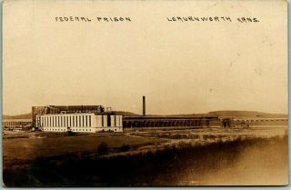 1910s Leavenworth,  Kansas Rppc Real Photo Postcard Federal Prison Panorama View