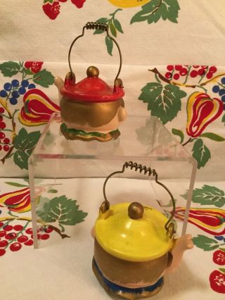 Vintage Clown Ceramic Miniature Teapot Salt And Pepper Shaker Set 3