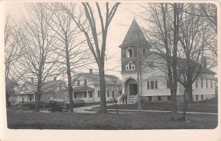 Woodstock,  Ct,  Street & Swedish Congregational Church,  Real Photo Pc C 1910 - 20