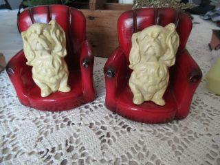 Vintage Roman Art Co.  Inc Robia Ware Bookends - Dog On Chair