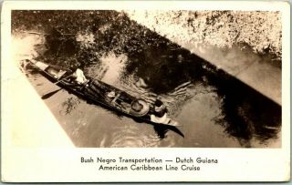 Dutch Guiana Suriname Rppc Postcard American Caribbean Cruise Line / 1936 Cancel