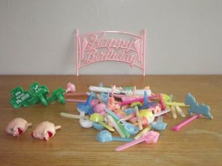 Assorted Vintage Plastic Birthday Cake Candle Holders