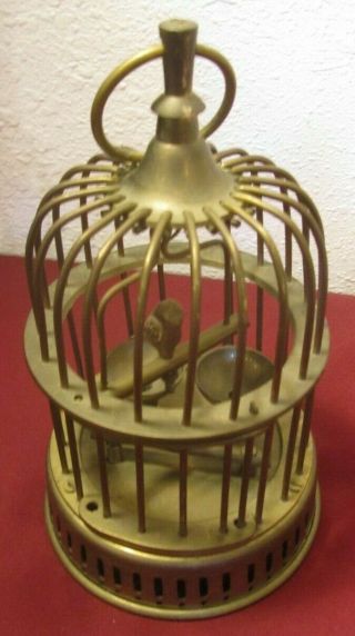 Vintage Antique Solid Brass Bird Cage With Brass Bird On Swing Handmade In India