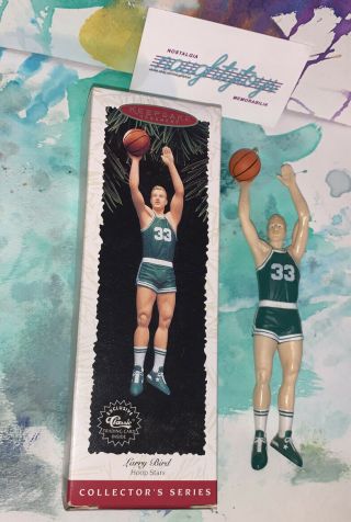 Vtg Larry Bird Boston Celtics 1996 Hallmark 2 Hoop Stars Ornament Basketball