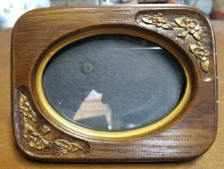 Vintage Picture Frame Oval Heavy Wood 1982 Alfred 