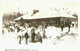 1948 Ski Lodge Rppc Tuckermans Shelter Shorey Photo Postcard White Mt Glen Nh