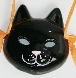 Vintage Mini Black Cat Mask Wall Decor 3.  25 " Midwest Importers Made In Taiwan