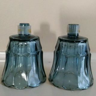 2 Vintage Homco Lotus Blue Tulip Glass Votive Candle Cups Peg Sconce,  Grommets