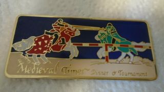 Vintage Medieval Times Dinner & Tournament Knights Jousting Fridge Magnet - Euc
