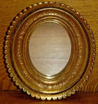 Vintage E.  A.  Riba Co.  Ny Small Oval Mirror - 6 3/4 " X 5 3/4 "