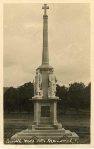 Real Photo Postcard Of The War Memorial,  Builth Wells,  Brecknockshire,  Wales