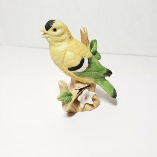 Vintage Lefton China Porcelain Gold Finch Bird Figurine