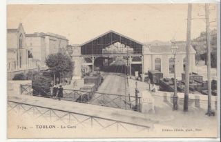 Cpa Toulon La Gare Trains