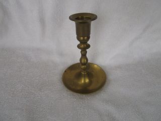 Vintage [5 Inch] Solid Brass Candle Stick Holder Quality,  Built - In Wax Catcher