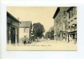 Attleboro Ma Mass Antique Postcard,  Bank Street View,  People,  Gifford Plumbing