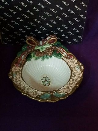 Fitz And Floyd Classics Florentine Christmas 7 " Round Bowl Candy Dish