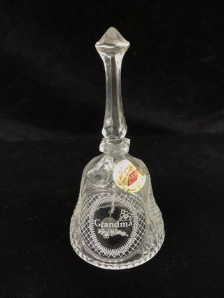 Vintage Artmark 24 Lead Crystal Glass Bell Grandma Fills The World With Love 5 "