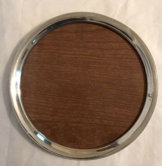 Vintage Revere Pewter With Formica Wood Surface Serving Tray 11”.
