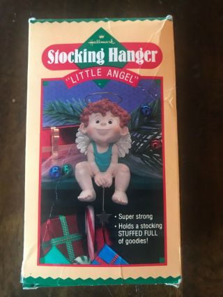 Vintage Hallmark Stocking Holder Hanger Little Angel
