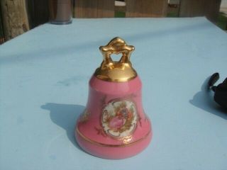 Rare Pink Color Vintage Limoges Castel Bell Courting Couple Porcelain