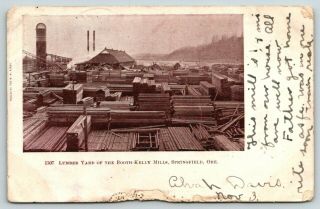 Springfield Oregon Booth - Kelly Mills Lumber Yard Saw Mill 1/4 Mile From Us 1906