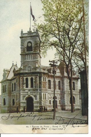 1906 - Bureau De Poste,  Sorel,  Québec,  Pinsonneault Édit 29 ? (a457)