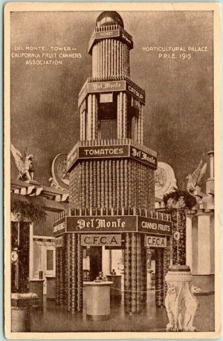 1915 Ppie San Francisco Expo Postcard " Del Monte Tower " Horticultural Palace