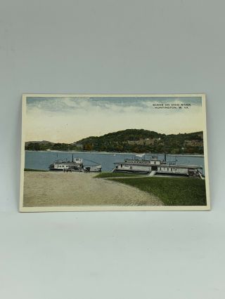 Scene On Ohio River Huntington W Va West Virginia Postcard