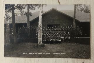 Pine Island Camp For Boys Belgrade Maine Me Postcard Real Photo Rppc 1912
