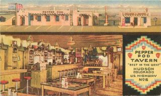 1930s Hudson Weld Colorado Pepper Pod Tavern Restaurant Us 6 Roadside Postcard