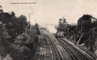 1908 Postcard: Surbiton Railway Station Cutting,  Kingston Upon Thames,  Surrey