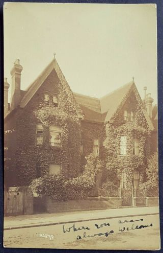 Rare Real Photo Postcard Detached House - Bedford Postmark 1914