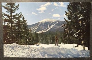 Vintage Chrome Postcard Sugarloaf Ski Mountain Maine Me Mountain View