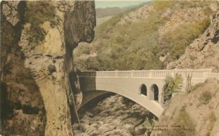 Hand - Colored Postcard; Arch Span Bridge Gaviota Pass Santa Barbara County Ca