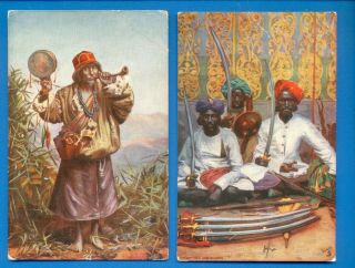 Native Life India.  2 Tucks Oilette Postcards