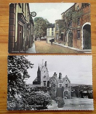 Two Vintage Postcards - Cawdor Arms Hotel Llandilo,  Gelli Aur Llandelio
