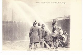 York City Fire Fighters " Fighting The Flames ",  By Rotograph Of Nyc