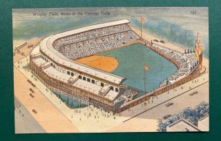 Printed Postcard Wrigley Field Chicago Cubs Baseball