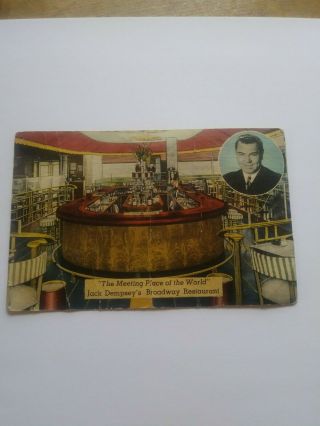 Autographed By Jack Dempsey And Others Vintage Postcard The Meeting Place.