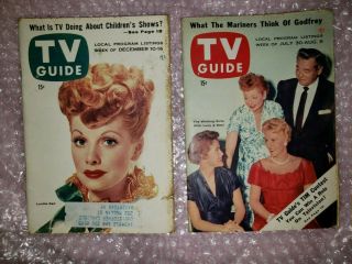 Vintage Two 1955 Lucille Ball Tv Guides