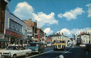 Portsmouth,  Nh Congress Street Rockingham County Hampshire Chrome Postcard