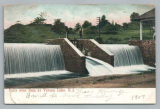 Mill Dam Falls Verona Lake Nj Antique Jersey Postcard Udb 1907