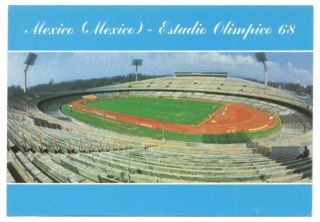 Mexico Estadio Olimpico 68 Postcard 1970 Tarjeta Postal Football Soccer Stadium