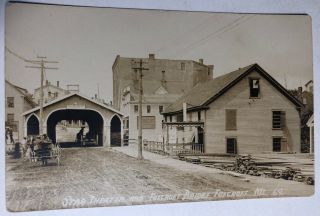 1900’s Rppc Foxcroft Maine Star Theater And Foxcroft Bridge Horse & Buggy