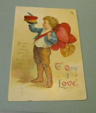 1912 Ellen Clapsaddle To One I Love Embossed Valentine 