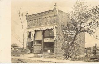 Blue River Wisconsin - State Bank Rppc - 1910