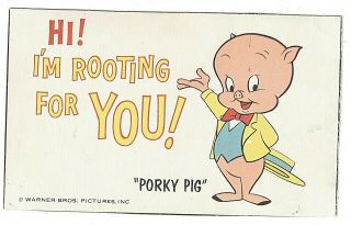 Postcard Comic Cartoon Porky Pig Hi I 